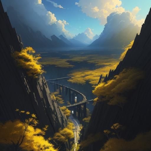 Angry Yellow and Black Duo: Ghibli Anime Visual