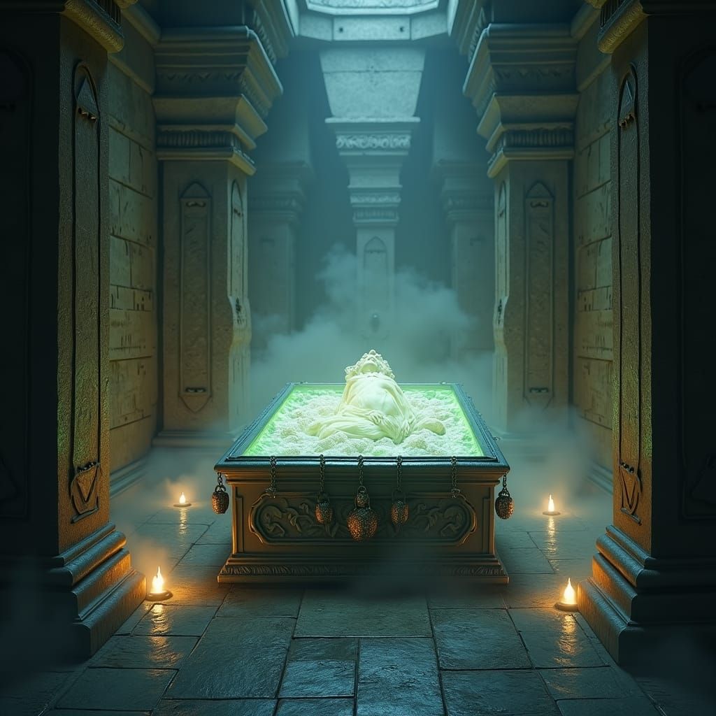 Mystical Crystal Coffin of the Goddess of Grace