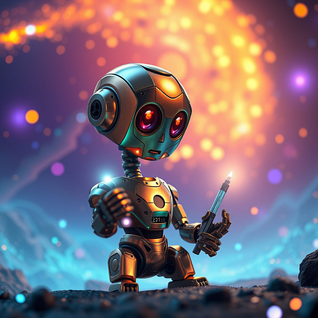 Robot Learns AI Art in Mystical Realm