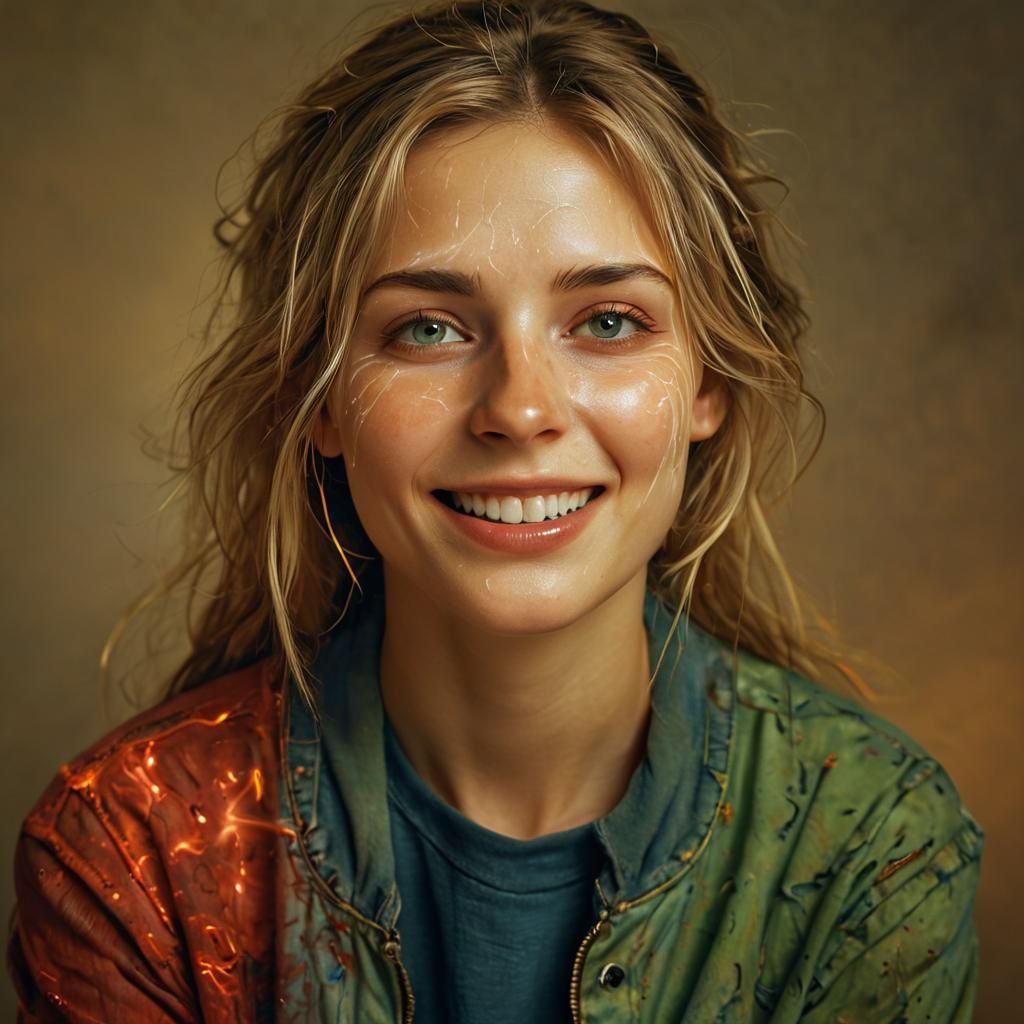 Ethereal Portrait: Ghost Electricity in a Surreal Close-Up