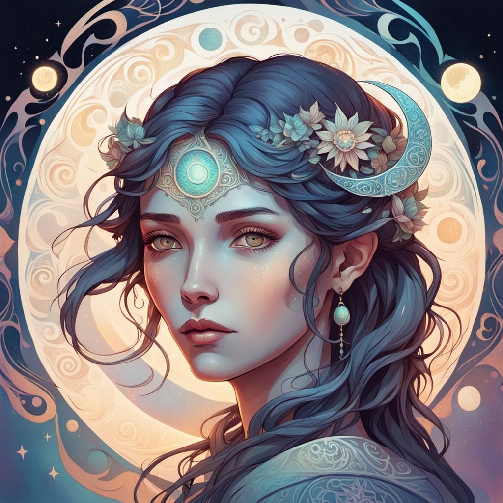 Mystical Woman Portrait in Greg Rutkowski Style