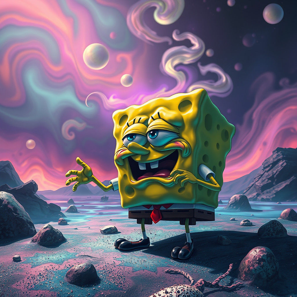 Sponge Bob's Dreamscape: Matte Painting in 8k