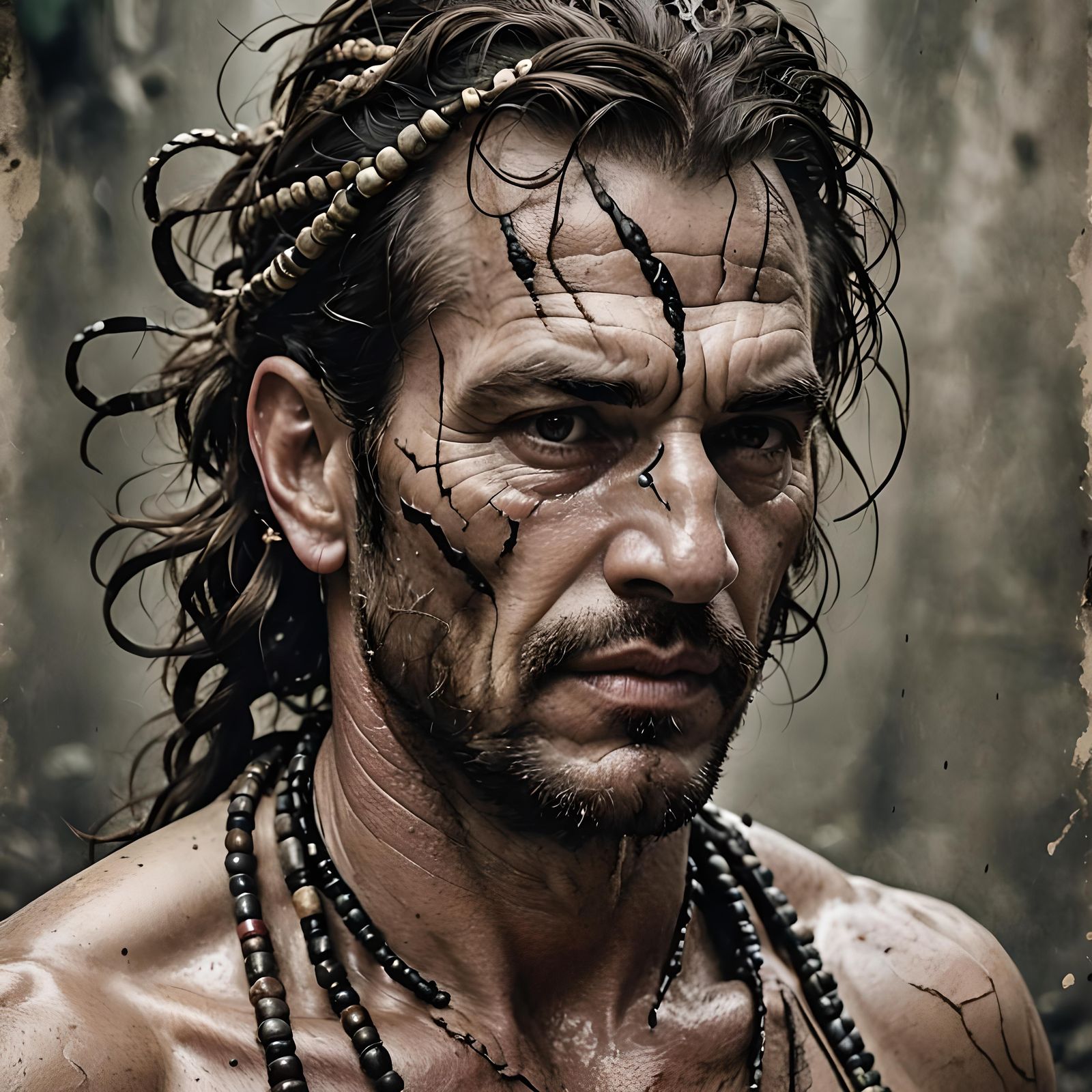 Sweaty Forehead Close-Up: A Portrait of Distress