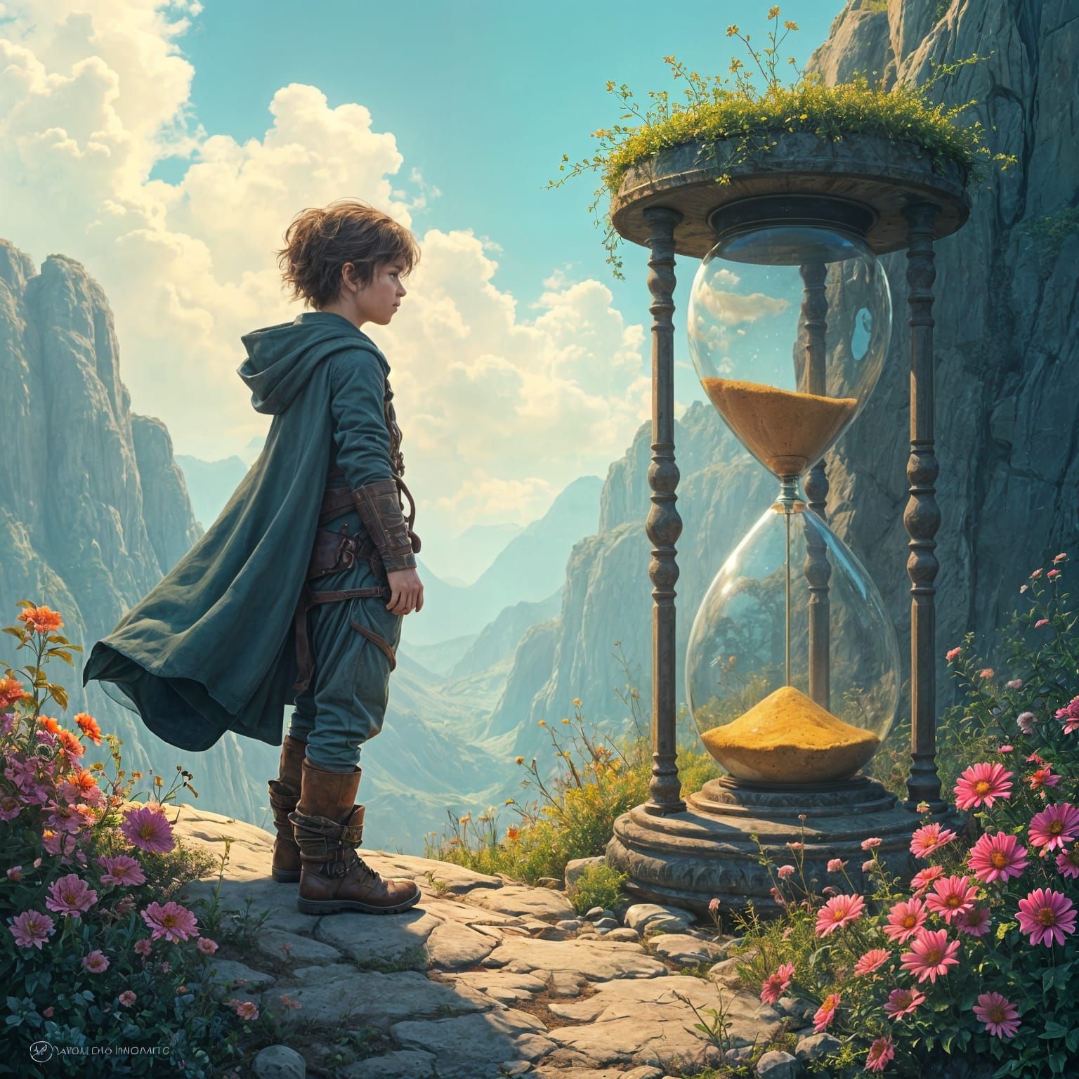 Ethereal Wanderer in Cosmic Bloom