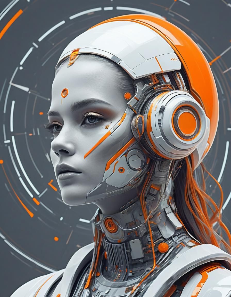 Glamorous Ethereal Figure in Biopunk Retrofuturism Style