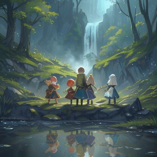 Fantasy Adventurers Reflecting on Age in Detailed Matte Pain...