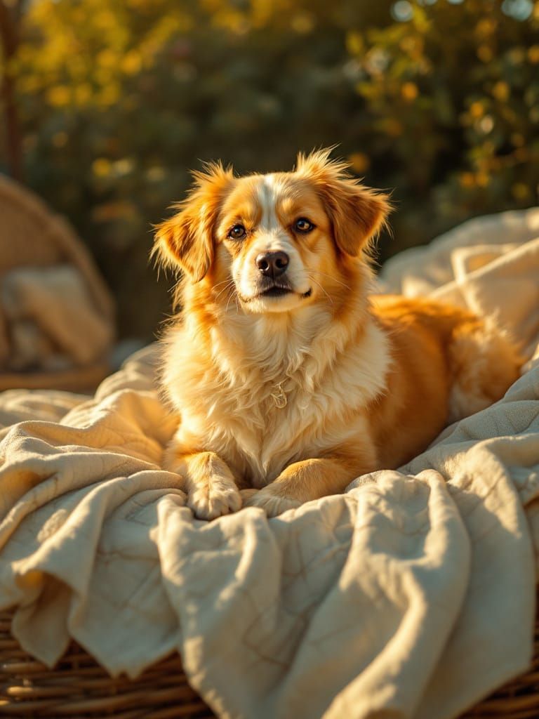 Nostalgic Summer Dog Portrait with Vermeer & Elvgren Influen...