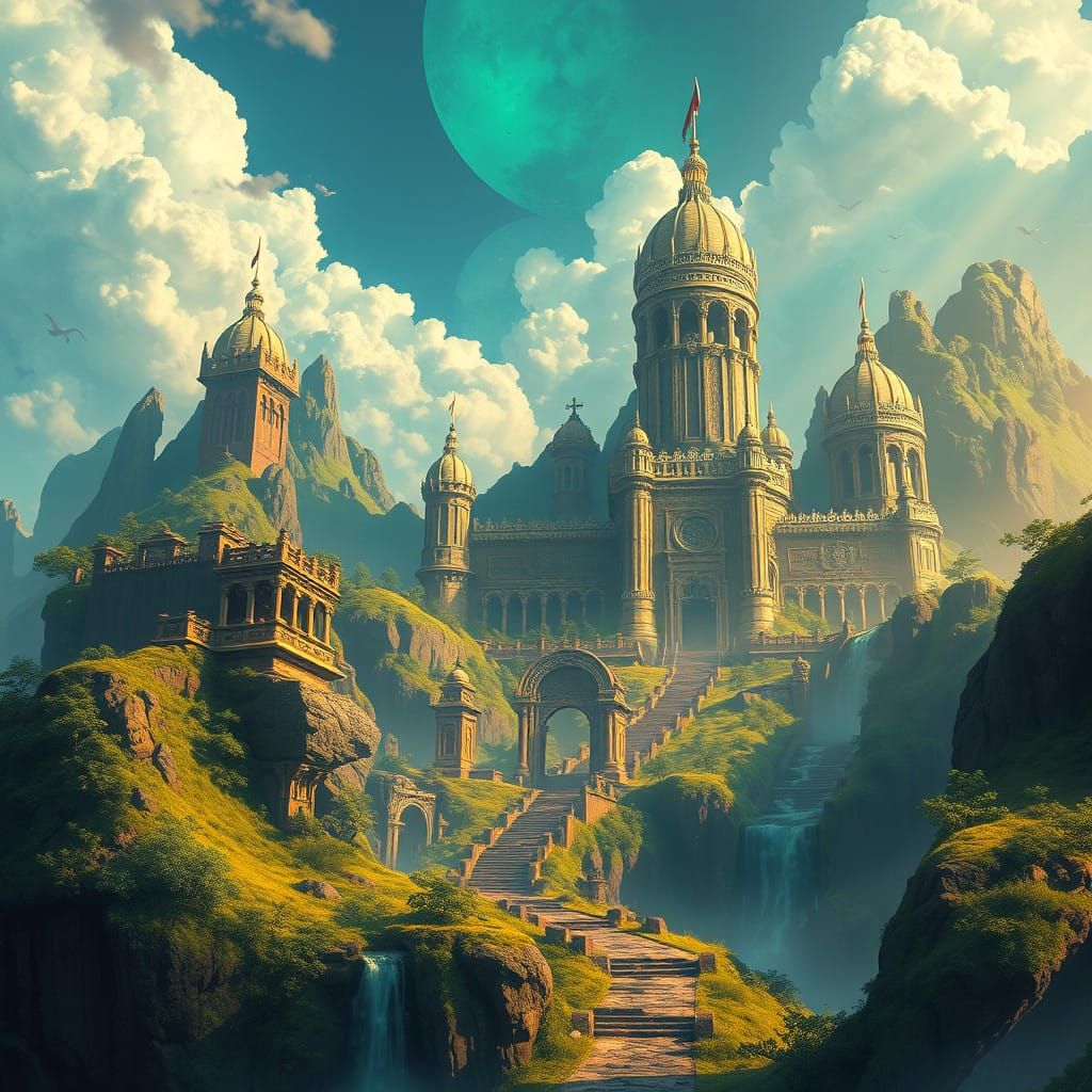 Enchanted Realms in Emerald Hues