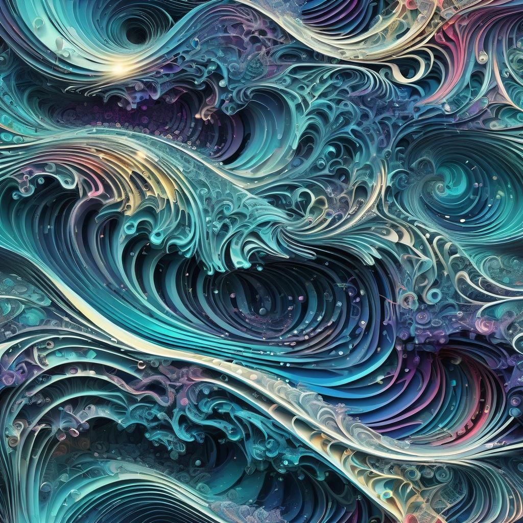 Holographic Ocean Waves in Cosmic Astral Style