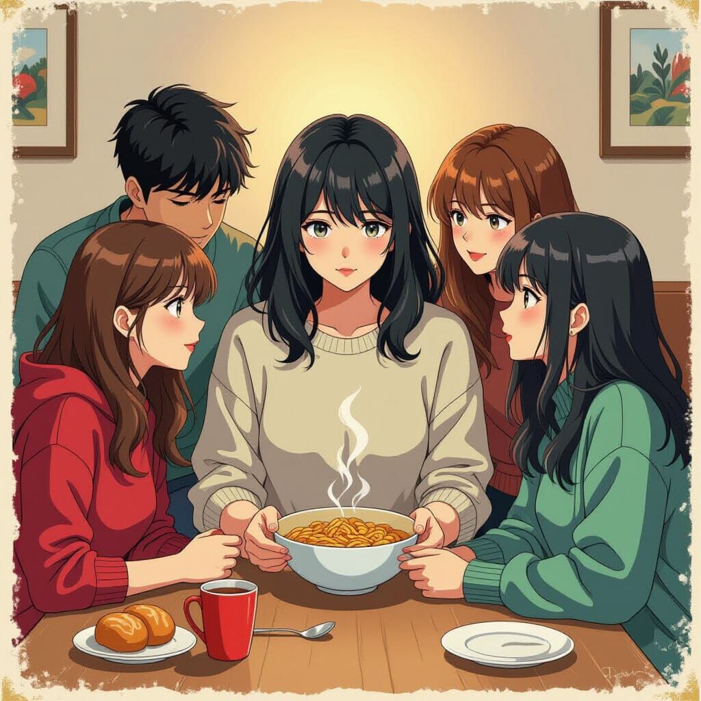 Disturbing Hunger Amongst Friends in Horror Art Style