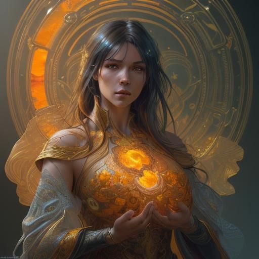 Hyperrealistic Citrine Gemstone in Dynamic Lighting