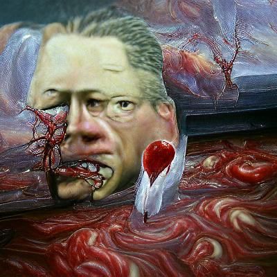 Gory Scene as Oil Painting by James Gurney