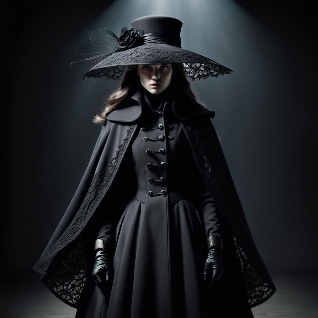 Enigmatic Woman with Glowing Vial