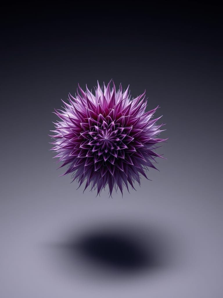 Majestic Thistle Flower in Photorealistic Detail with Fracta...