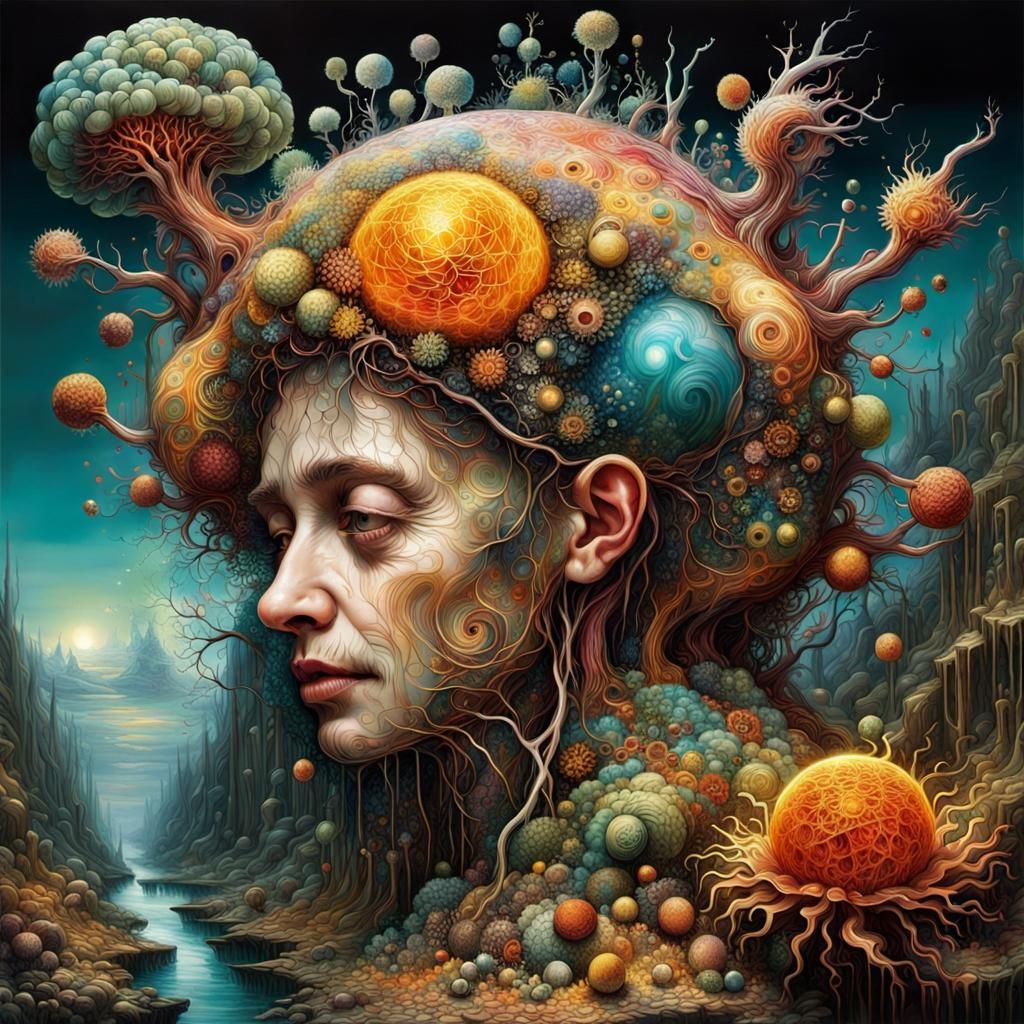 Surreal Landscape Inspired by Thermal Imaging and Impasto