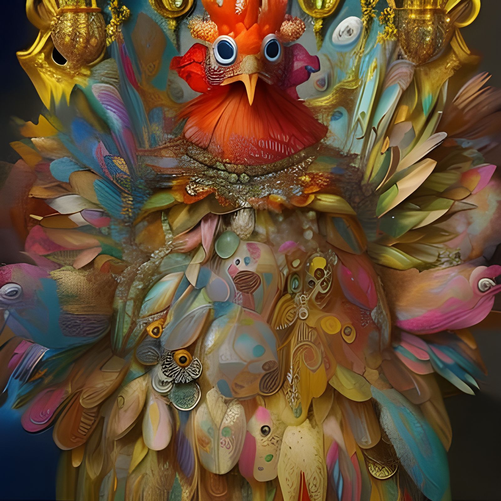 Royal Chicken on the Feathered Throne