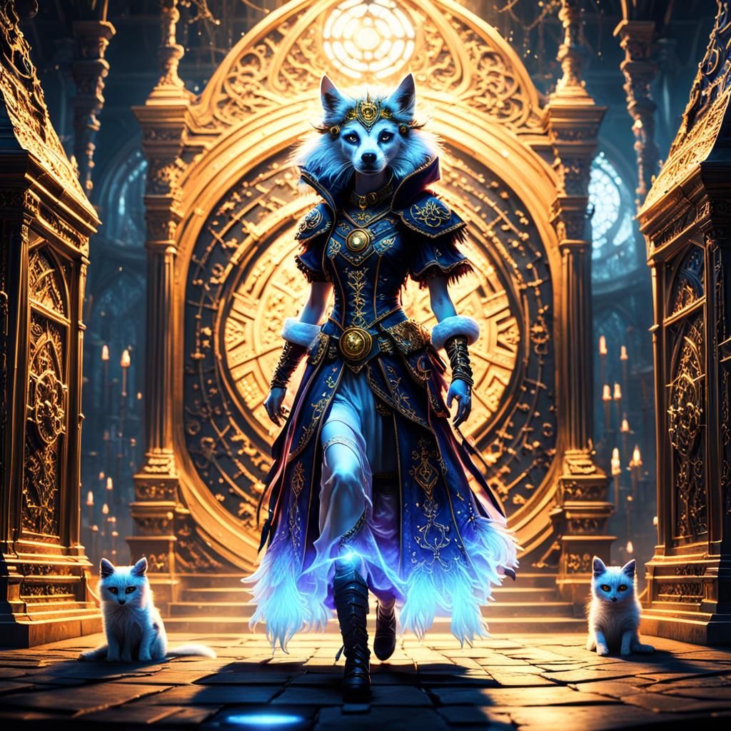 Furry Necromancer in Cryptopunk Moonlight Chamber