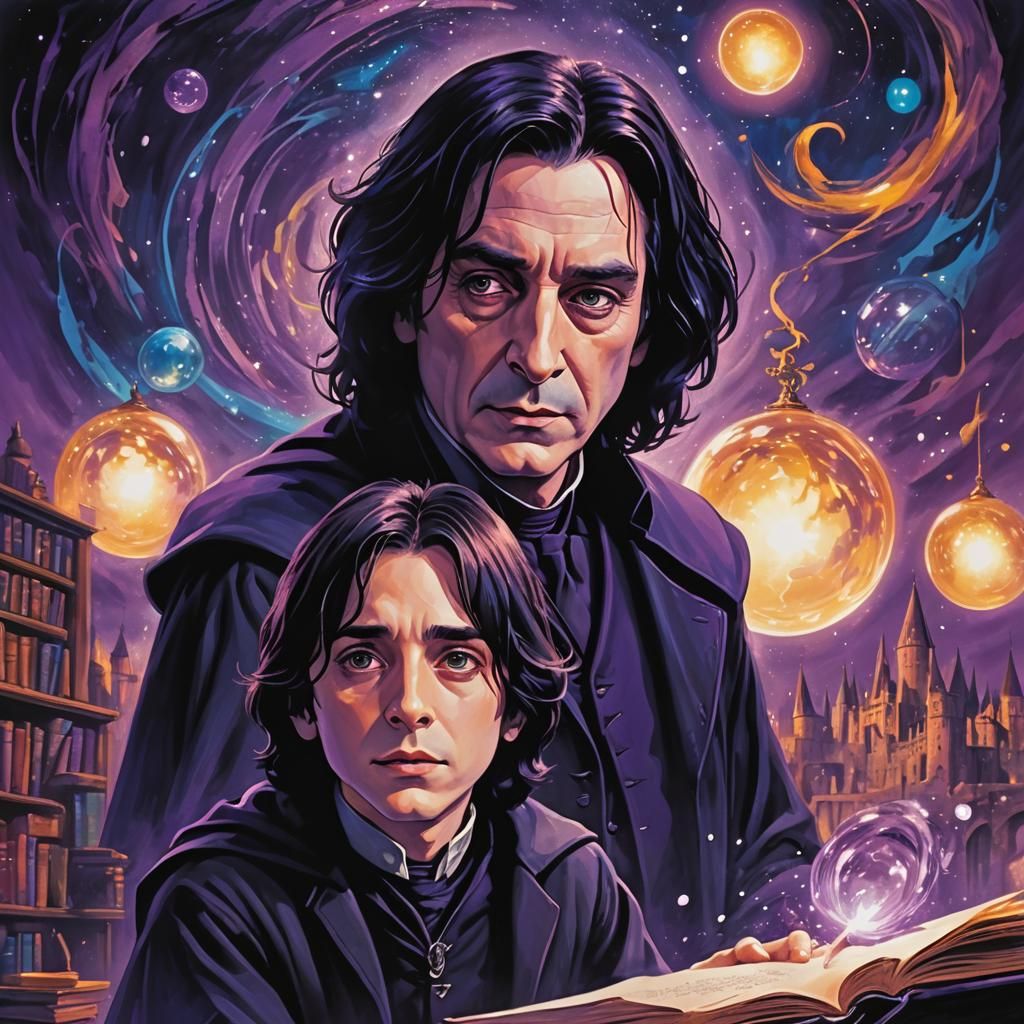 Snape and Harry Potter: 3D Rendered Scene