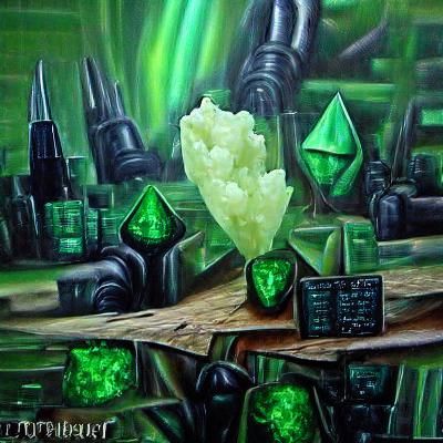Tiberium Crystals in Oil Painting Style