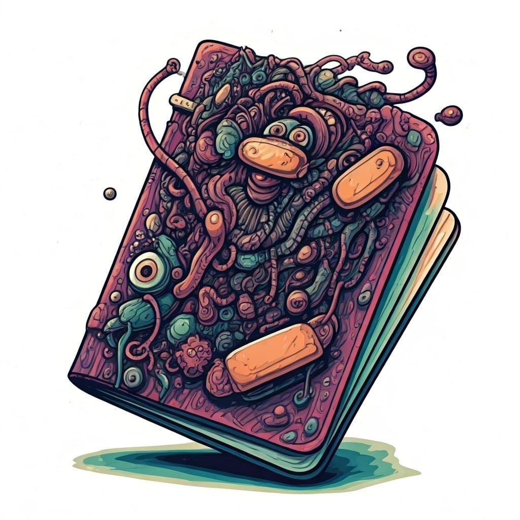 Vibrant Cartoon Passport with Fineliner Details