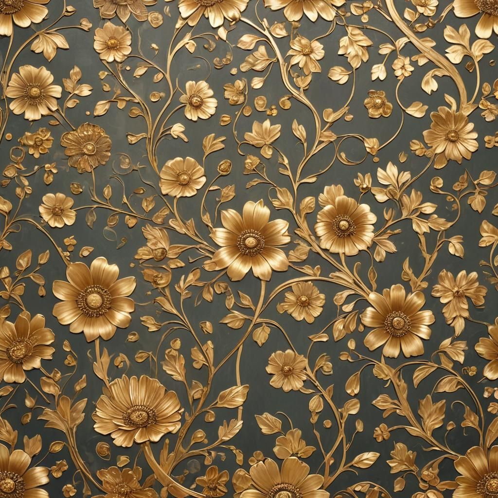 Art Nouveau Papers with Gold Leaf Inlays