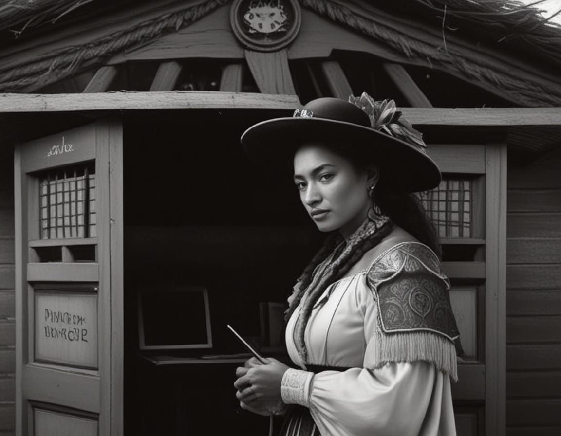 A Polynesian Woman Votes in 1893, Rarotonga, Cook Islands