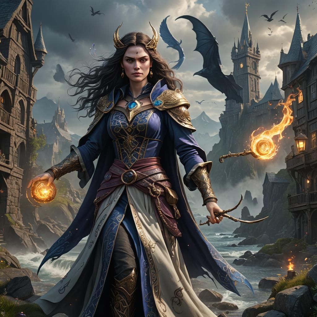 Sorceress Morgana: Detailed Matte Painting in 8k