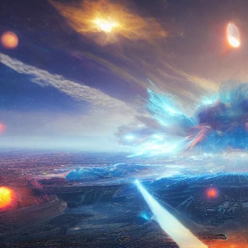 Spectacular Supernova Explosion in Detailed Matte Painting