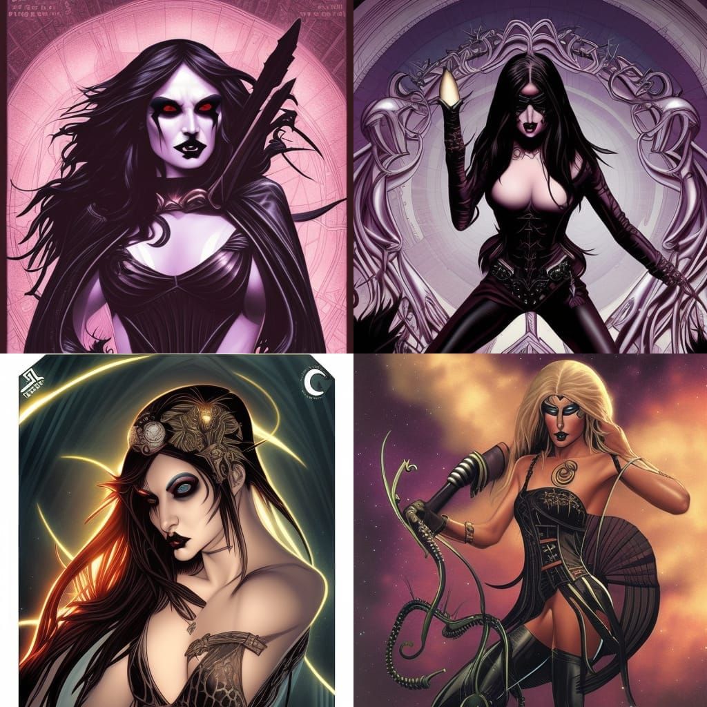 Libra Star Sign as Goth Girl: Comic Book Art
