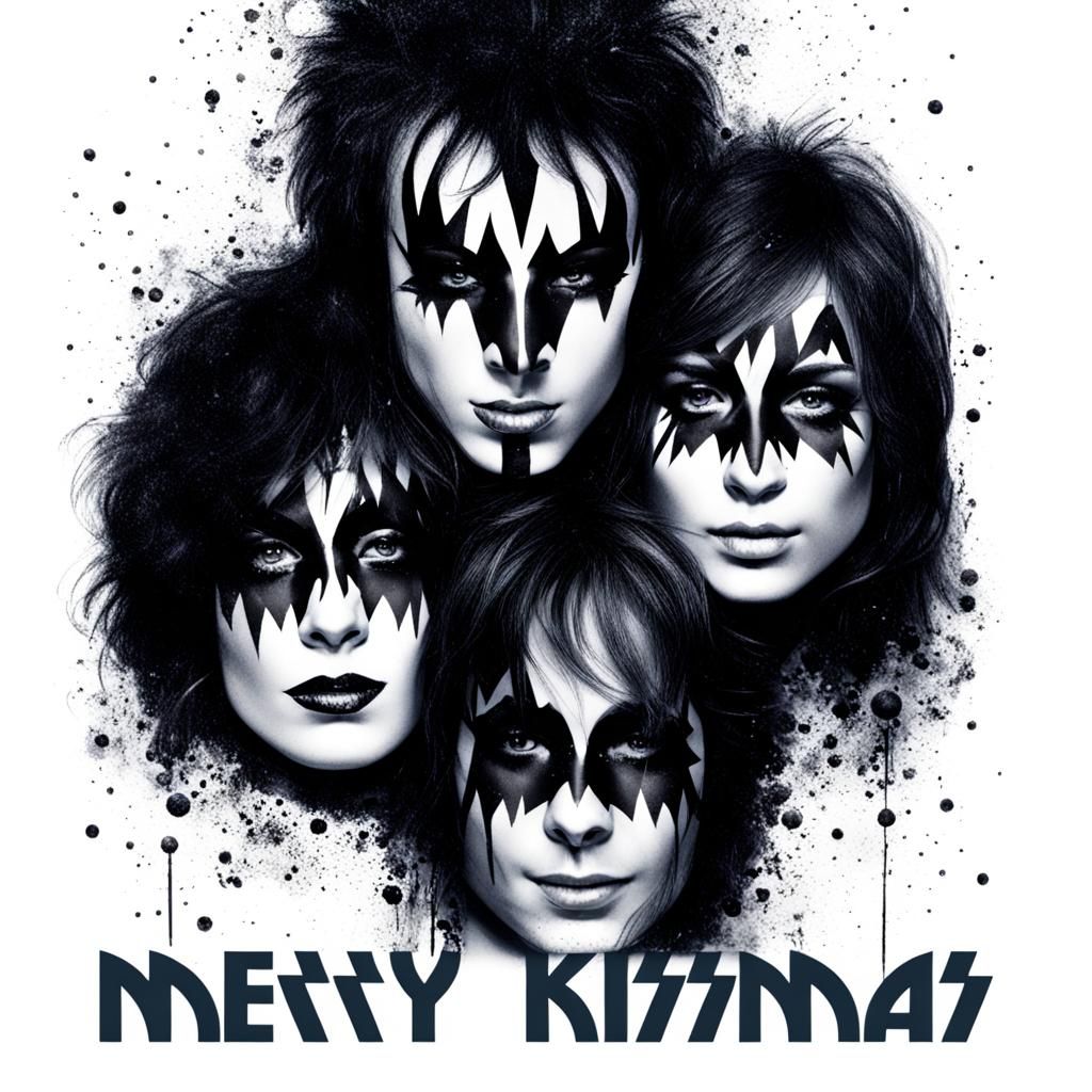 Festive Merry Kissmas Holiday Text Art