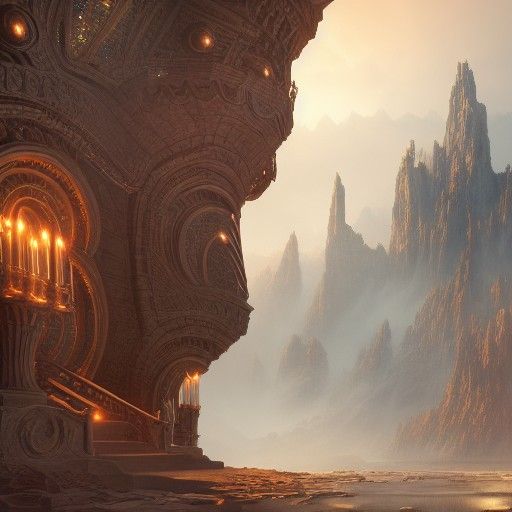 Statuesque Figure in Detailed Matte Painting