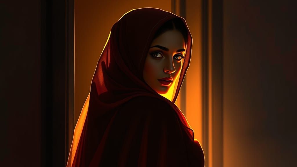 Zahida Emerges from Shadow: A Digital Painting