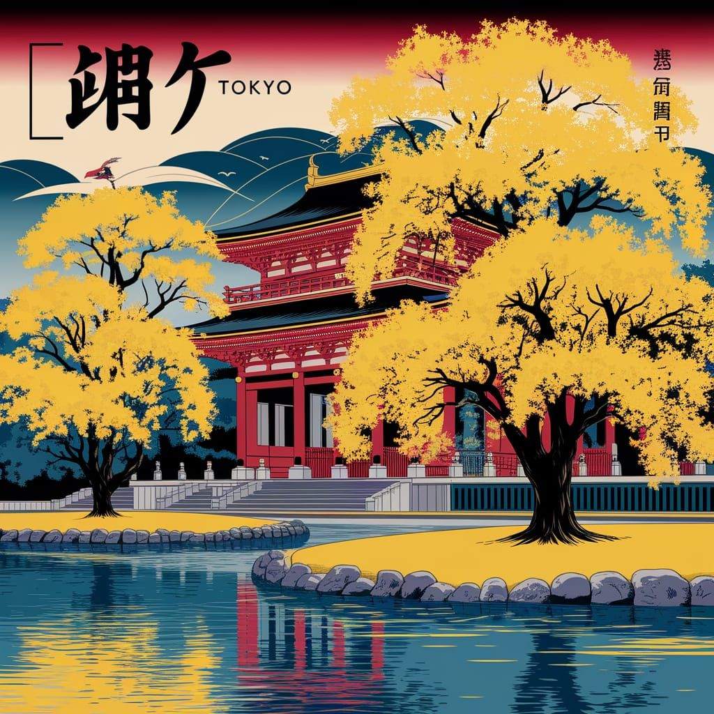 Golden Age Gingko Trees in Tokyo's Autumnal Splendor