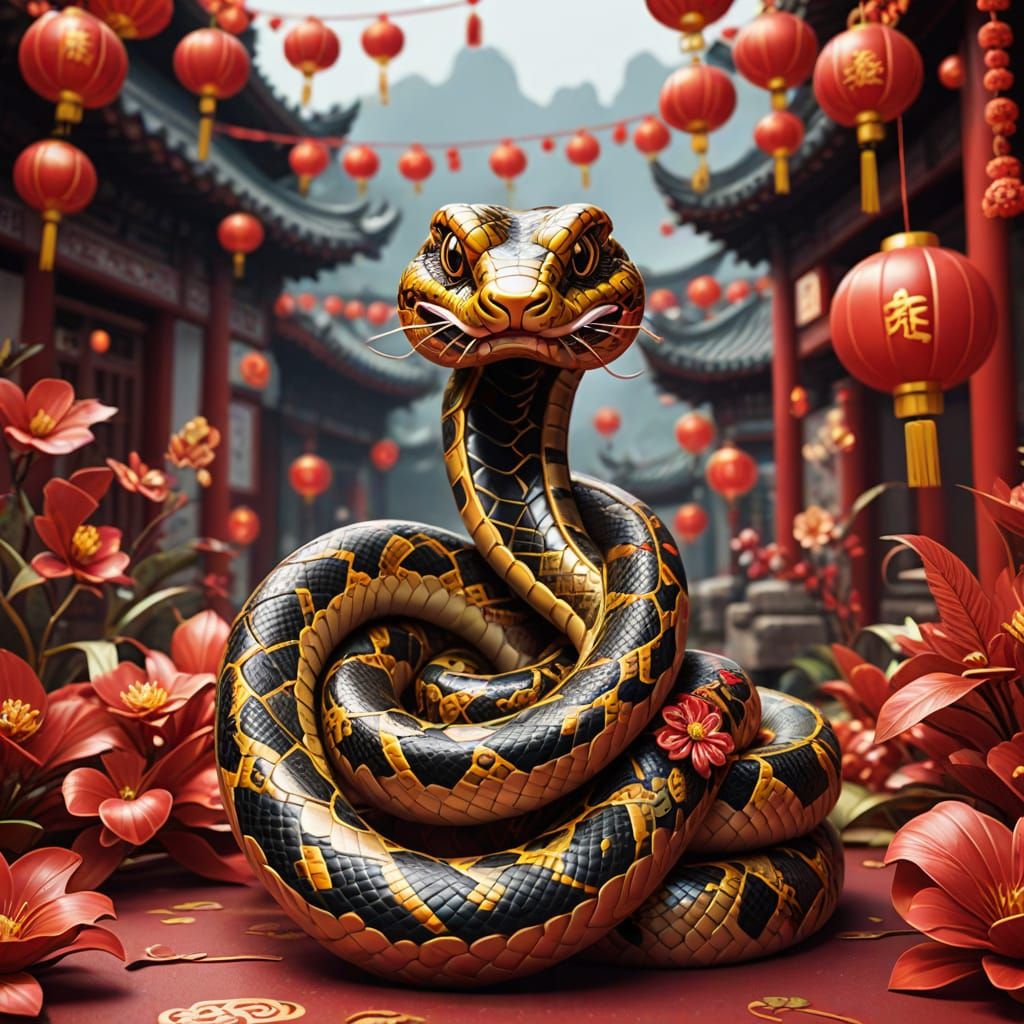 Snake in Traditional Chinese New Year Decorations