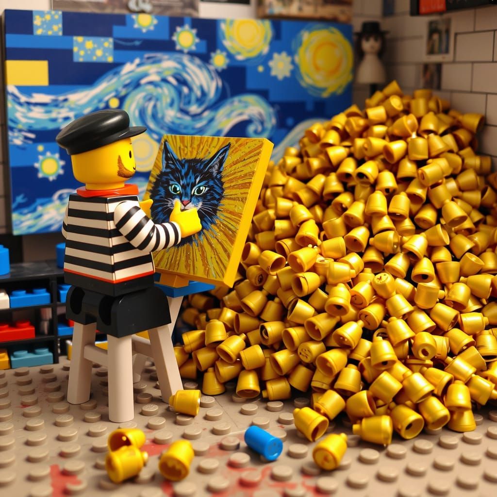 Surreal LEGO Artist Creates Whimsical Scene Amidst a Golden ...