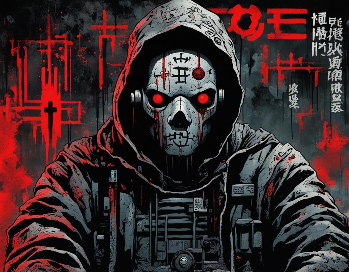 Dystopian Anti-AI Concept Art in Gritty Style