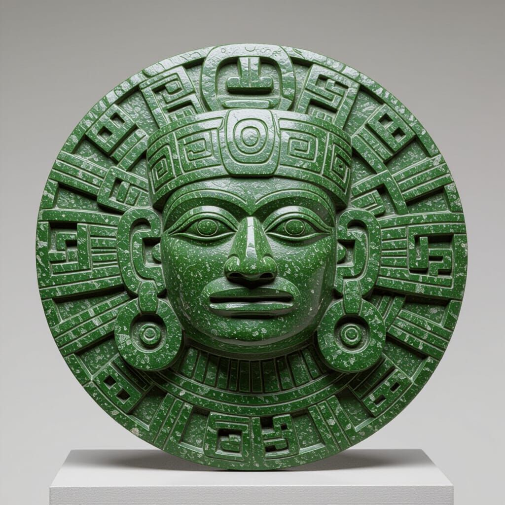 Aztec Moon Goddess Coyolxauhqui Diorite Head