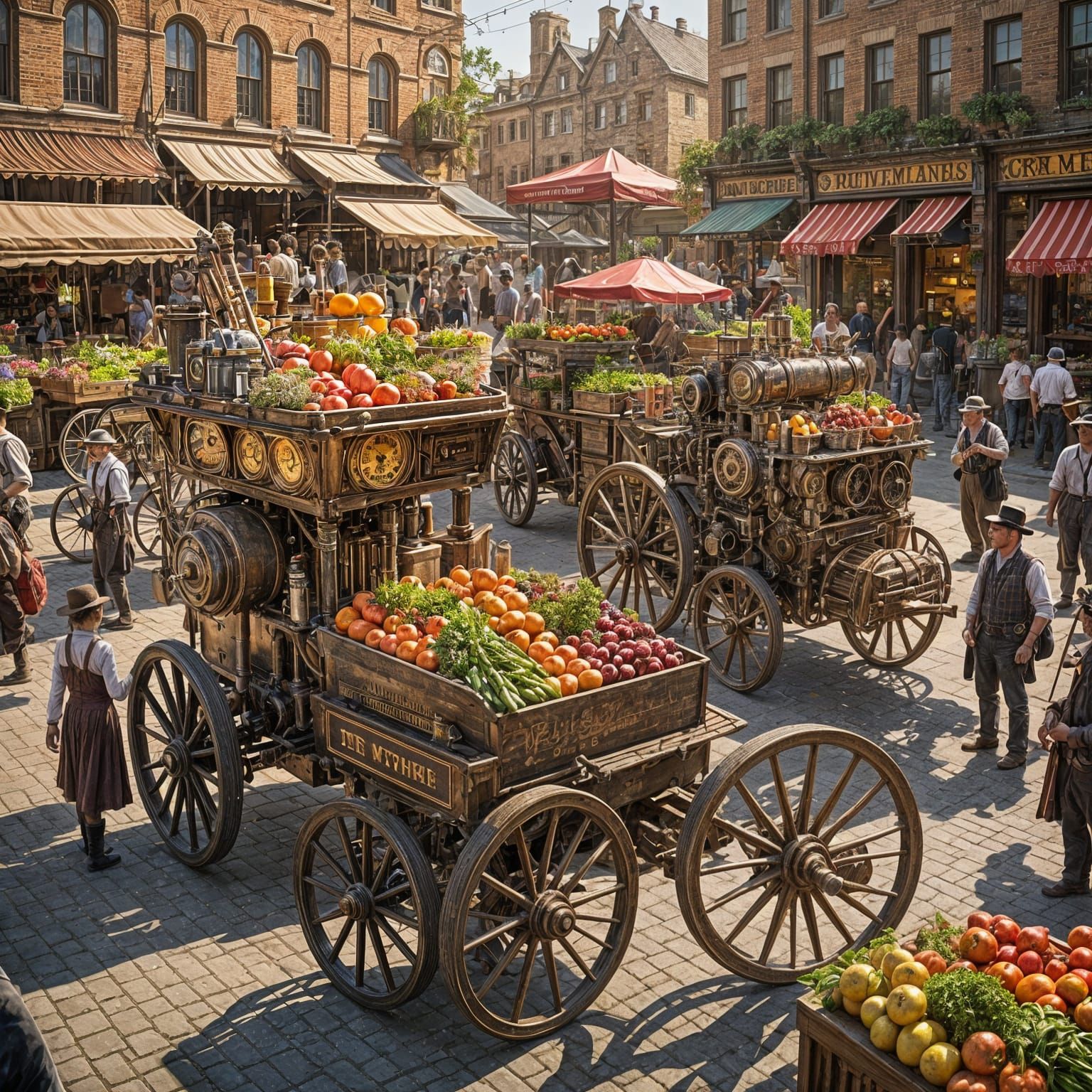 Steampunk Engine at a Farmers Market