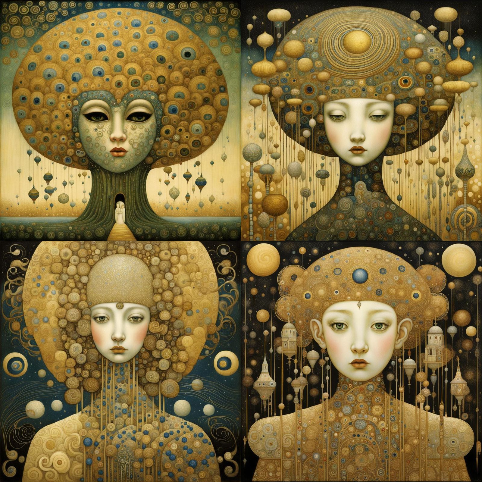 Surreal Portrait in Art Nouveau Style