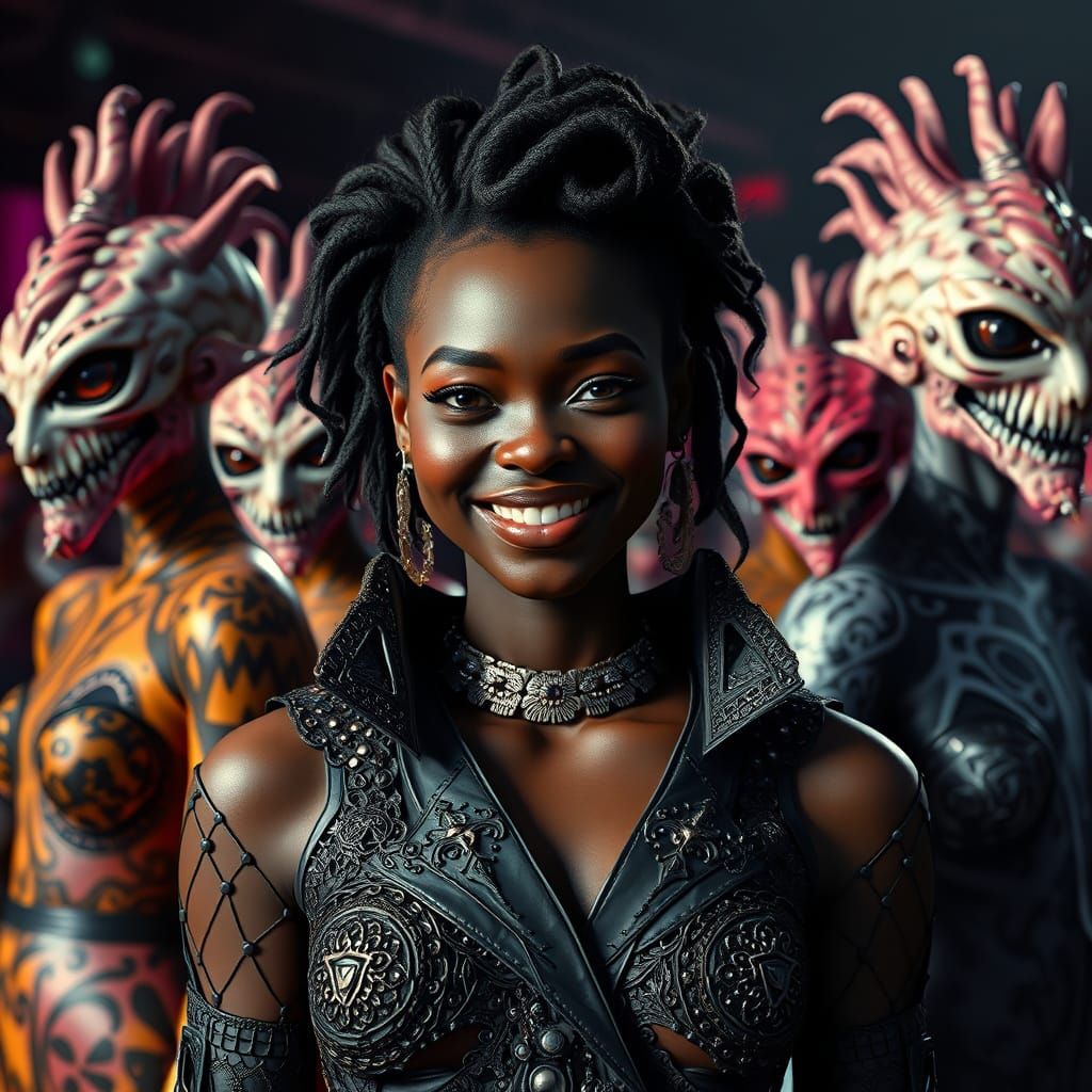 Optic Art Fashion Show with 3D Rendering