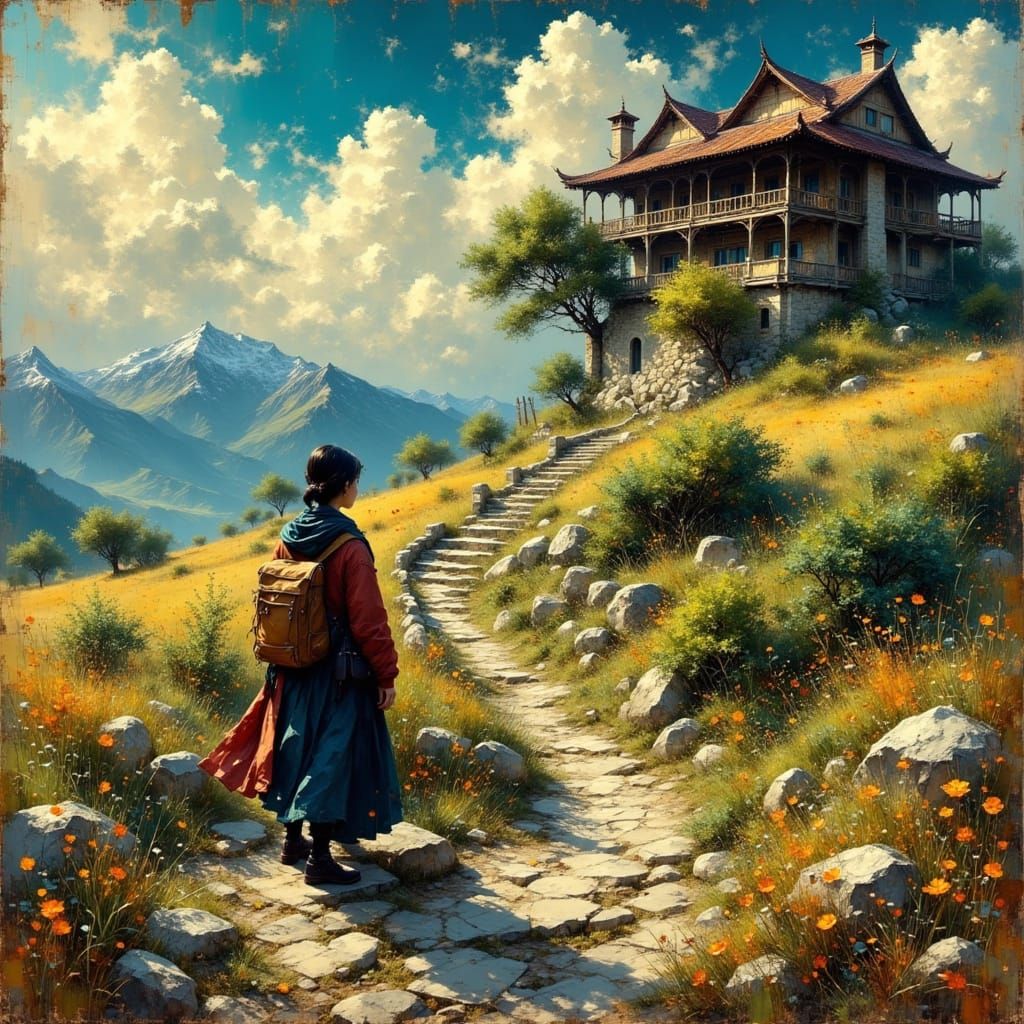 Solivagant hiker <lora:EtherealVisionsFlux:0.5> <lora:Akimora:0.7>