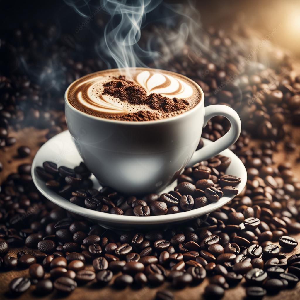 Celestial Coffee Bean Concept Art in Film Style