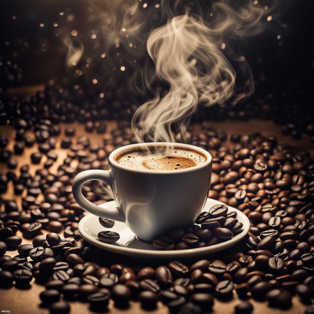 Celestial Coffee Bean Concept Art in Film Style