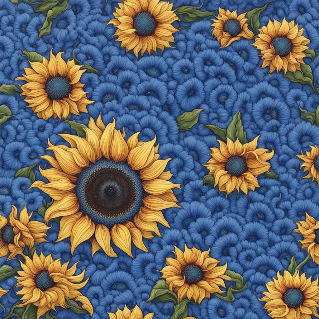 Blue Sunflower in Full Bloom