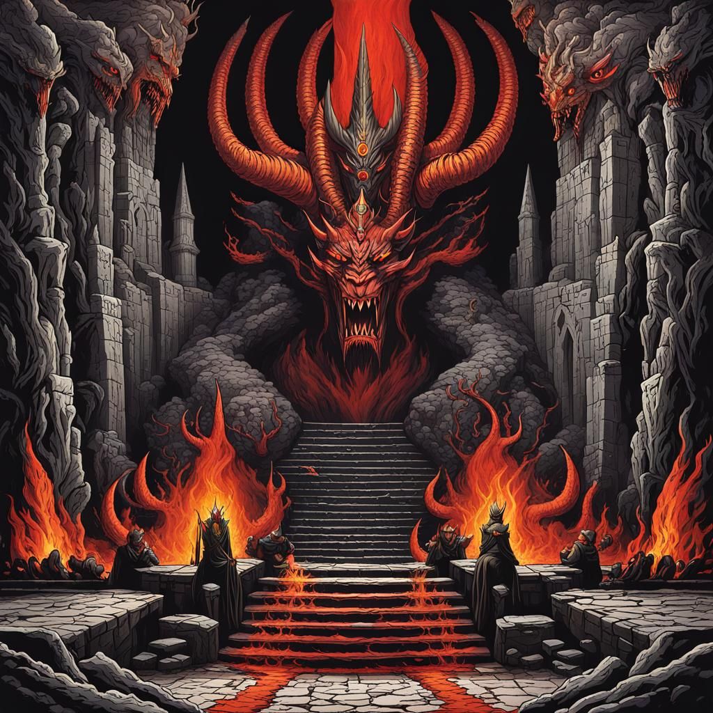 Hellish Underworld Ruler on Throne