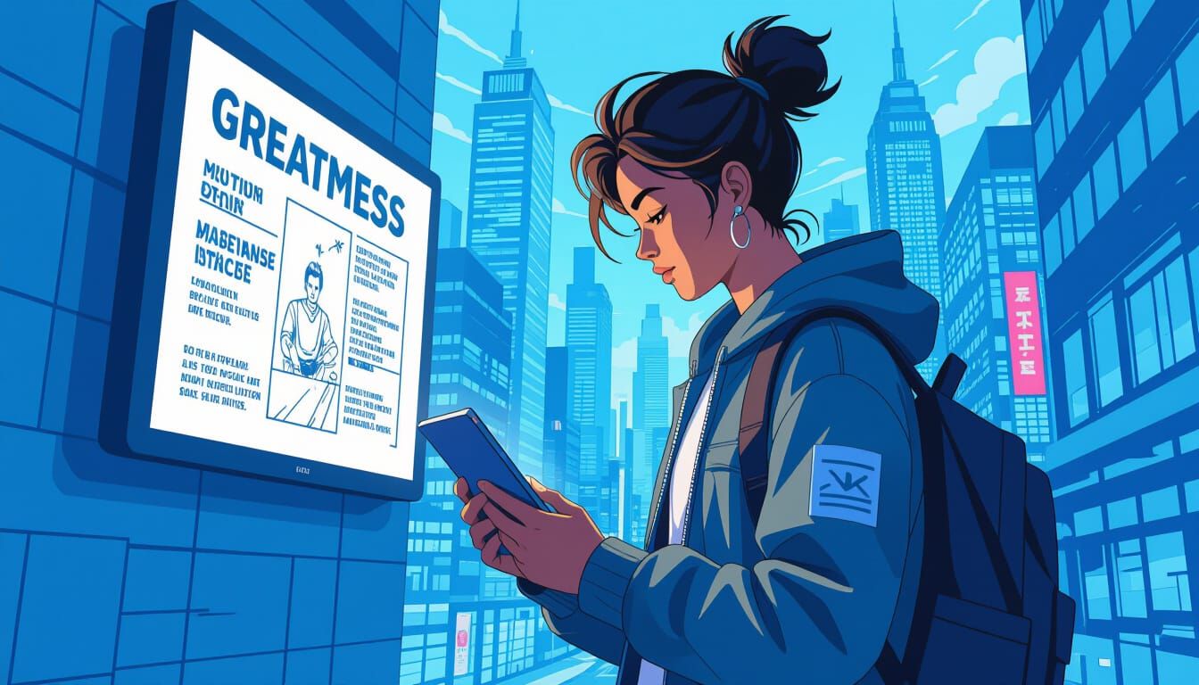 Modern Cityscape Scene in Vaporwave Digital Art Style