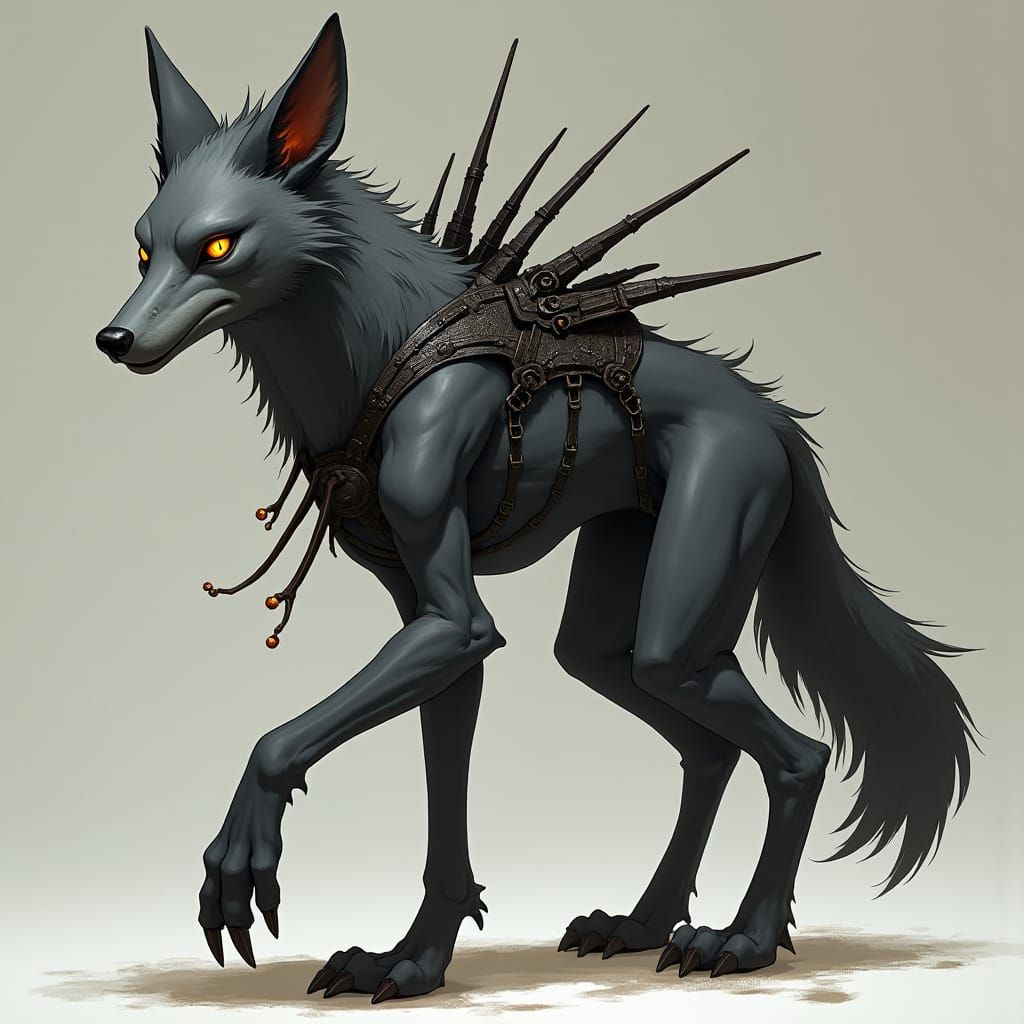 Wolf-Like Humanoid Warrior in Detailed Matte Painting