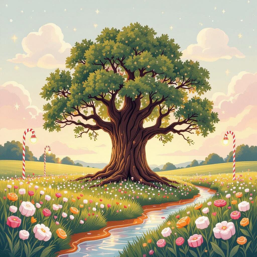 Whimsical Candy Forest: Chocolate Tree & Sugar Leaves