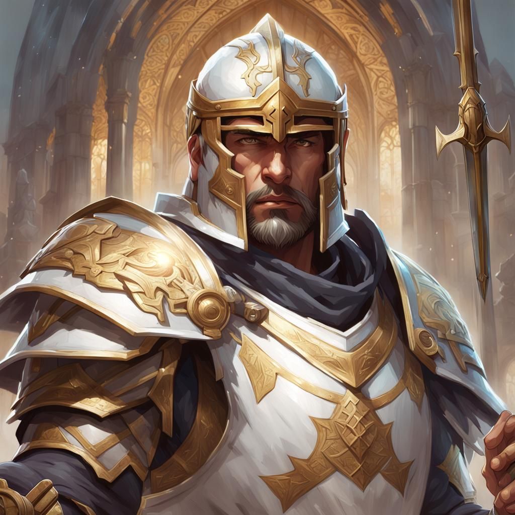 Heroic Paladin Portrait in Trending Art Style