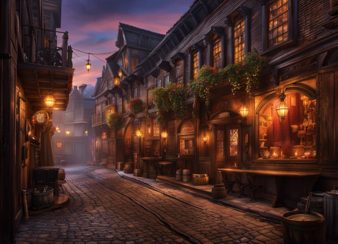 fantasy tavern alleyway